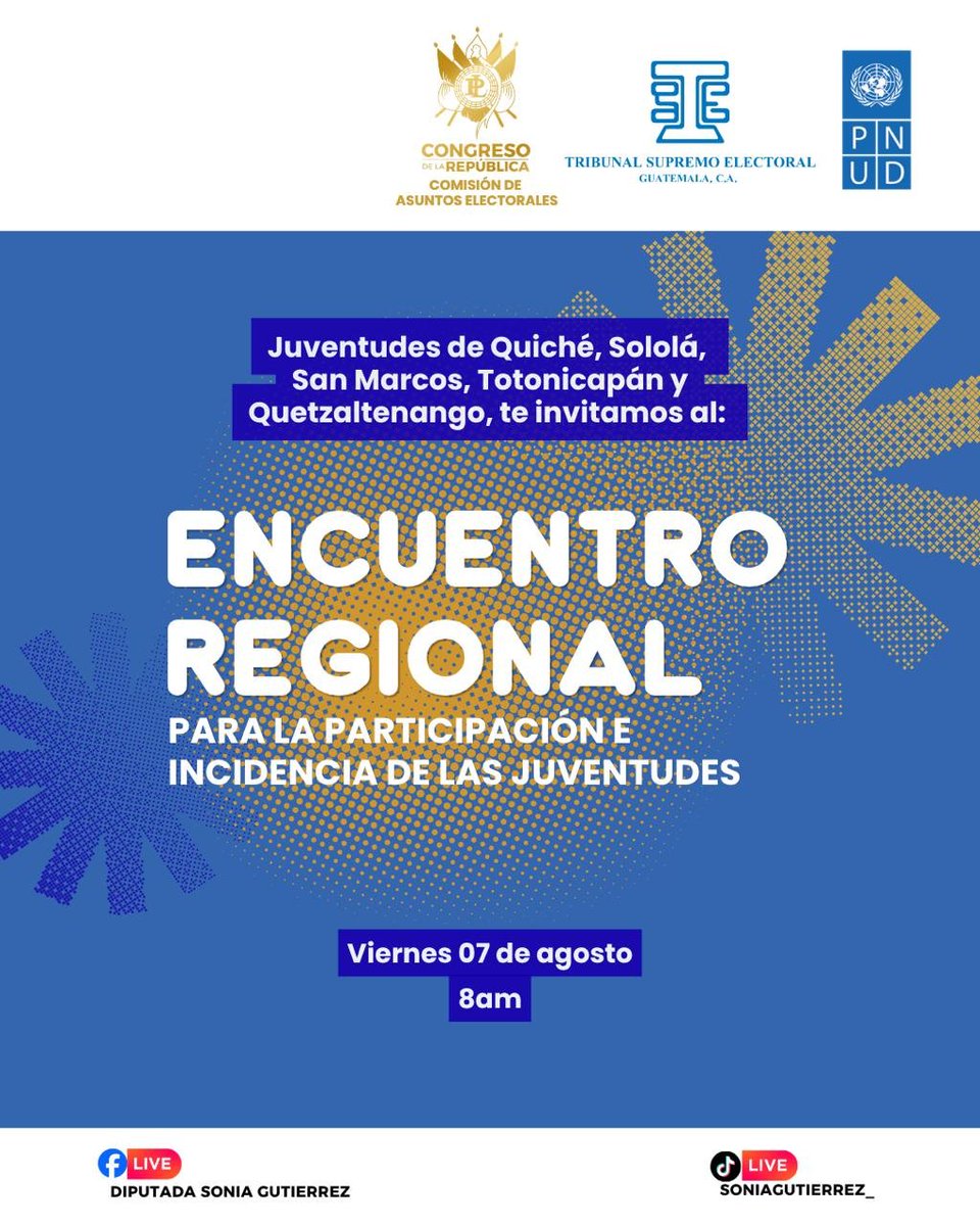 SoniaGRaguay's tweet photo. Invitados seguir la transmisión de nuestro Encuentro Regional.

📆Viernes 7 de agosto.
⏱️8am https://t.co/MOf8gzCkRt