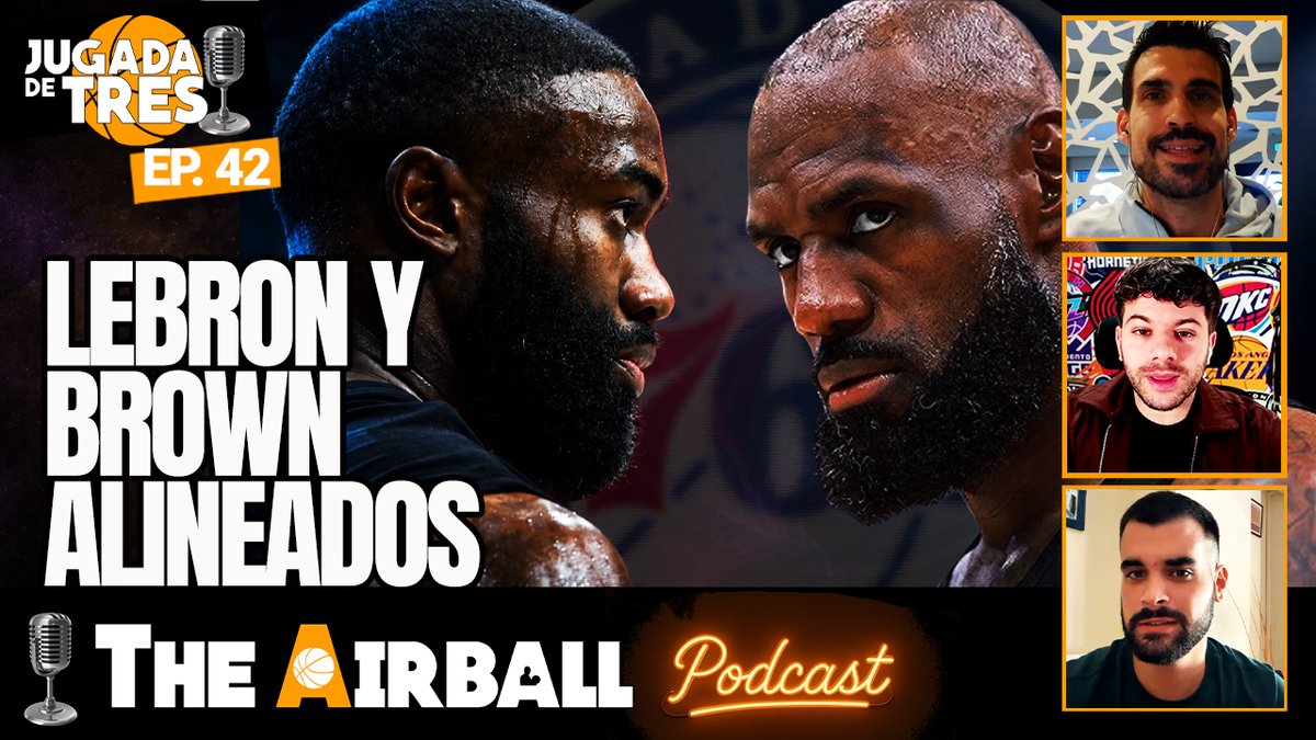 TheAirballcom's tweet photo. 🏆 ¡Hay una dupla alineada para ser campeones!

El vínculo entre Jaylen Brown y LeBron James, explicado. Sin uno, el otro nunca habría sido.
Y además...
💵 Buenos agentes libres disponibles
🇸🇮 Doncic motivado y liderando
👟 Wemby entra en un selecto club

🎙️ Con los sospechosos habituales @leocarranza99 @AdriMercaderNBA y @nachogarciad 

🏀 Analizamos la actualidad de la NBA, en una horita te pones al día de todo...
👉 https://t.co/N4bo7G6jbW