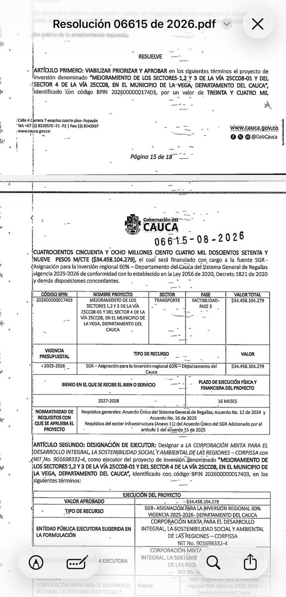 temisortega's tweet photo. Que haya inversión social y productiva y en  infraestructura de cualquier sector, claro que sí. Es lo que, además de otras cosas, necesitamos. Inversiones sí, ojalá cada vez mayores y mejores en nuestros municipios, en el Cauca y en todo el país. 

Inversiones claro, bien ejecutadas, de forma legal, clara,eficiente y transparente. 

Porque miren esto: La Gobernación del Cauca: designa como ejecutor de un proyecto del Sistema de regalías por más de TREINTA Y CUATRO MIl MILLONES DE PESOS (34.458’104.279,oo) a una Corporación Mixta del CHOCÓ. 
Sí, su sigla es CORPOISSA,  su nombre es rimbombante: Corporación mixta para el desarrollo integral, la sostenibilidad social y ambiental de las regiones. Esto no es más que uno de los ya famosos FONDOS MIXTOS, con apodo de Corporación. 

Y aquí surgen elementales preguntas: 

1.Por qué designar ejecutor de recursos de los caucanos a una Corporación de otro depto? Por qué? 
2. Es claro, que dicha Corporación se gana  unos recursos por lo que hace. Lo que puede y debe hacer  la propia Gobernación pues para eso es su secretaria de infraestructura. 
3. Para qué entonces toda esa planta de ingenieros, abogados y técnicos de la Secretaría de Infraestructura?
4. No hay confianza en sus propios Secretarios y funcionarios? O no quieren que ellos se enteren de lo que están haciendo? 
5. No pueden afirmar que NO HAY TIEMPO para contratar, estamos a año y medio del fin del periodo de Alcaldes y Gobernadores.

6. Una de las críticas constantes para descentralizar recursos en favor de deptos y municipios es su deficiente capacidad institucional. Es decir la carencia de talento humano, experiencia y medios técnicos  para ejecutar recursos? Están dando la razón al utilizar FONDOS MIXTOS para ejecutar recursos recursos públicos?

7. Lo que en todas partes se dice y se sabe es que estos FONDOS MIXTOS se usan para escabullirse de  las normas contractuales de ley 80 y demás, y contratar “A DEDO”.
8. Finalmente: Ya se oye de campañas para elecciones de 2027. Y se oyen nombres, como siempre. 
Sería bueno que en vez de pensar y oír sólo nombres (lo que es politiquería barata), se  auscultaran la trayectoria honesta y liderazgo verdadero de esos nombres y lo que es muy importante: Su posición frente a hechos como estos (contratación de recursos públicos con fondos mixtos), porque esto tiene que ver con su visión de lo que es la economía, la identidad, la fortaleza de una Institución como una Gobernación o una Alcaldía que pretenden gobernar. 
9. Y concluyo: Gobernar NO es solamente designar unos cargos y hacer contratos. A esto, pobremente se limitan algunos mandatarios. 
Gobernar es conocer y entender la historia,  la naturaleza, el alma, los valores, la fortaleza y sueños de una comunidad y de cada uno de sus individuos, y entender también la enorme importancia de sus instituciones para unirla, inspirarla, motivarla a creer en sí misma, tenerse confianza y trabajar con decisión, creatividad y entusiasmo para construir cada día un futuro mejor. 
Esto NO es sólo nombres de burócratas y politiqueros! Es algo más, mucho más!! 
Y la Asociación caucana de ingenieros, y los gremios, organizaciones sociales, los partidos políticos, la Asamblea, periodistas y órganos de control dirán algo?
@CGR_Colombia @PGN_COL @CaracolRadio, @NoticiasCaracol, @NoticiasRCN, @RedMasNoticias, @NOTICIAS1 @RTVCnoticias @lafm  @jsanchezcristo @JuanPabloCalvas