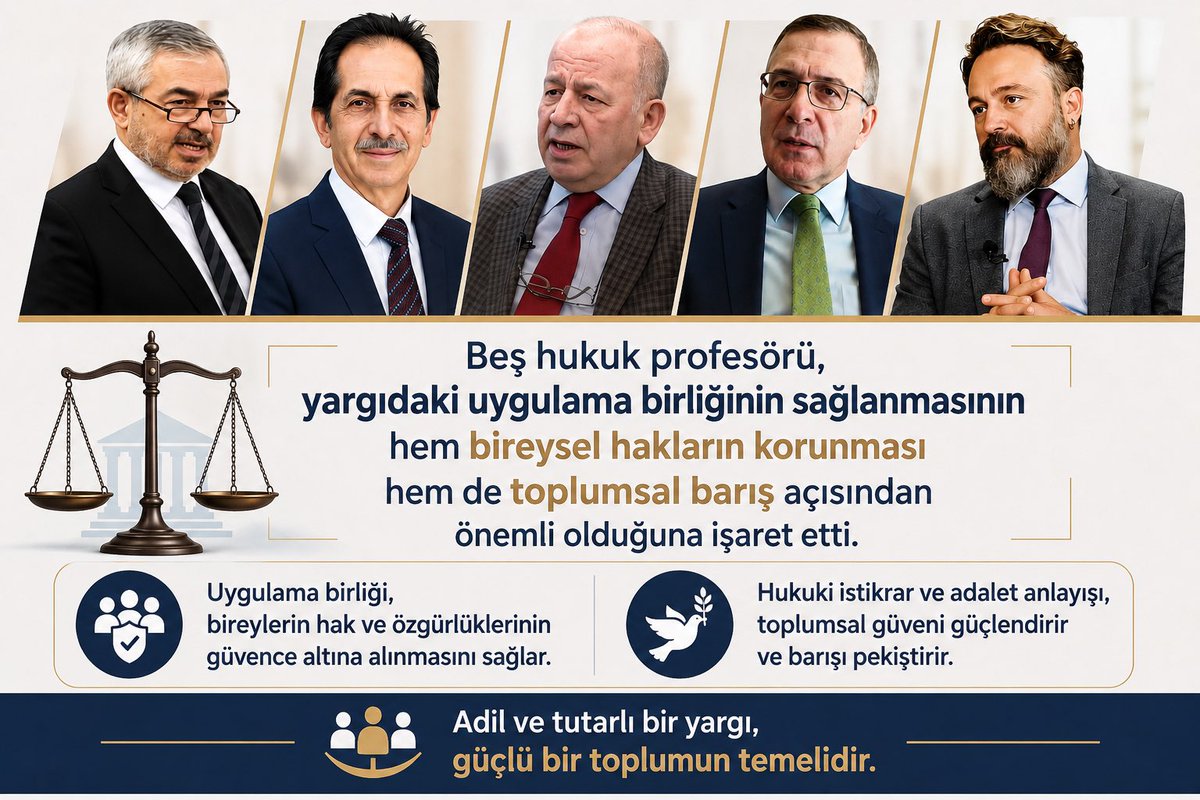 odakdunyam's tweet photo. Beş hukuk profesörü, yargıdaki uygulama birliğinin sağlanması ve bireysel hakların korunmasının toplumsal barış açısından önemli olduğuna işaret etti.

#MecliseÇağrı https://t.co/WVUsWJQJnJ