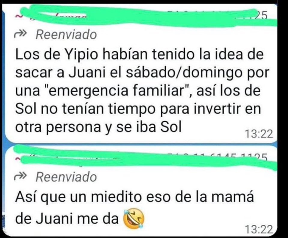 LauBufalo's tweet photo. Quieren utilizar esto para sacar a Juanicar y dejar a Sol expuesta en placa porque SABEN QUE EL LUNES NO NOS GANAN

Los mismos que dicen que Sol juega con su familia, son un ASCO. Los abanderados del juego limpio. VOTEN Y DEJEN DE LLORAR

—JUANICAR AL 9009 

#GranHermano https://t.co/Fqf79XUb0f