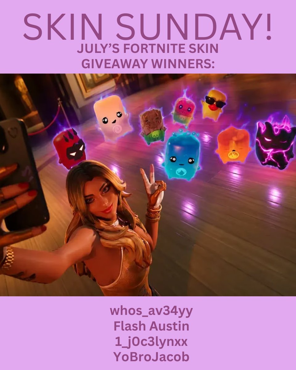 AmberRoseTTV's tweet photo. Thank you to everyone who grinded Twitch channel points to enter our Sunday Skin Giveaways in July! I am looking forward to continuing the Sunday Skin Giveaway into August! 

You can enter! Redeem your Twitch channel points from watching the stream to enter on Sundays! #fortnite https://t.co/p4D13jeKwQ
