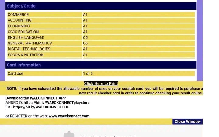 NGAcrossborders's tweet photo. WAEC Result Sparks Debate 🤔📚
This WAEC result belongs to my friend's daughter.
Throughout the examination period, she repeatedly told her mum that she couldn't imagine scoring a B, let alone a C. She was so confident in her preparation that she even chose not to sit for NECO.
Now that WAEC has released the results, she has 6 A1s, 2 Cs, and 1 B3.
The young girl is deeply disappointed and has asked for the affected scripts to be recalled and remarked. She insists it's impossible for her to have scored C5 in Mathematics and C6 in English Language, given how well she believes she performed.
What do you think? Could this be a genuine case for a remark, or should the result be accepted as it is?
Credit: Ndiana-Abasi Udom
#WAEC #WAEC2026 #Education #ExamResults #Nigeria #Students #AcademicExcellence #Remark #TrendingNow #NaijaAcrossBorders #Viral #EducationMatters #StudyMotivation #NigerianStudents