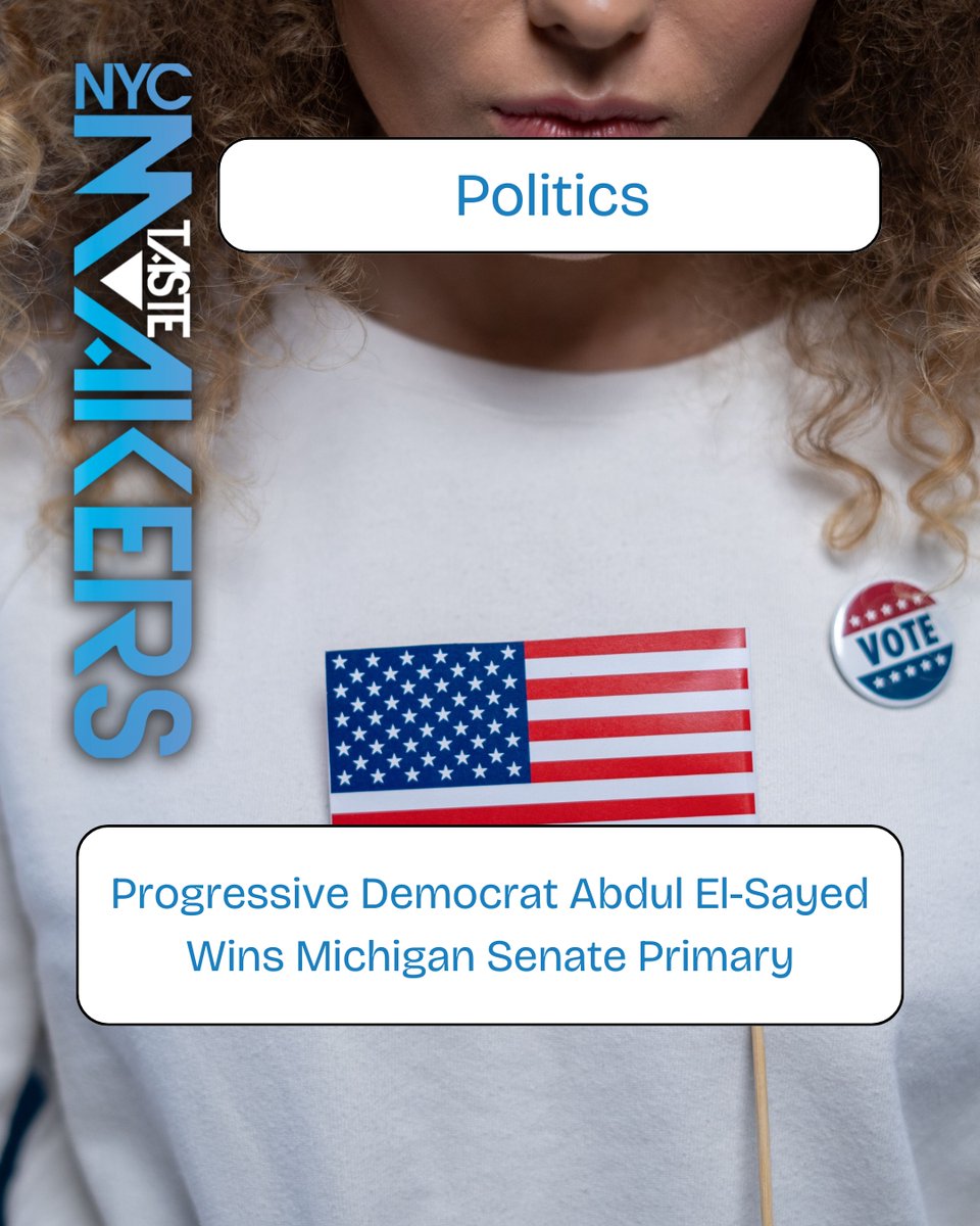 NYC_Tastemakers's tweet photo. Progressive Democrat Abdul El-Sayed Wins Michigan Senate Primary
Click below to Read More on this Politics Op-Ed by Caitlyn Taylor!
https://t.co/Pfob8pzTMV
#NYCTM #NYCTastemakers #Politics #Michigan #SenatePrimary #ProgressiveDemocrat #USA #OPED https://t.co/6AkFET8xuj