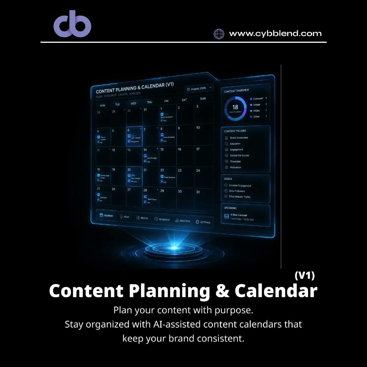 cybBlend's tweet photo. Meet Cyra—the AI intelligence behind CybBlend.
Cyra is designed to help you:
✔ Understand your brand.
✔ Plan content strategically.
✔ Stay consistent.

This is just the beginning.
Join the waitlist and be among the first to experience Cyra.

#CyraAI #CybBlend https://t.co/kdvMpJbX1M