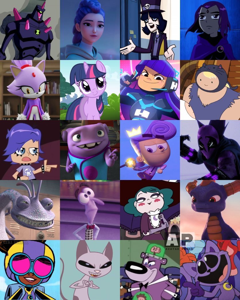 IvystormVt_'s tweet photo. Which one is your fvrt purple character??? https://t.co/QZOhsDUtC9