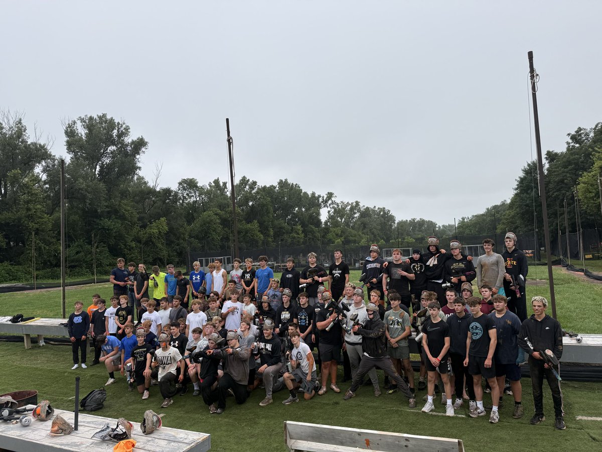 GCHSFB's tweet photo. Ram Football took to the Paintball field today! Seniors won the class tournament. Staff said we left the area the cleanest it’s ever been after a session. 
#LeaveItBetter https://t.co/4POdknUWGJ