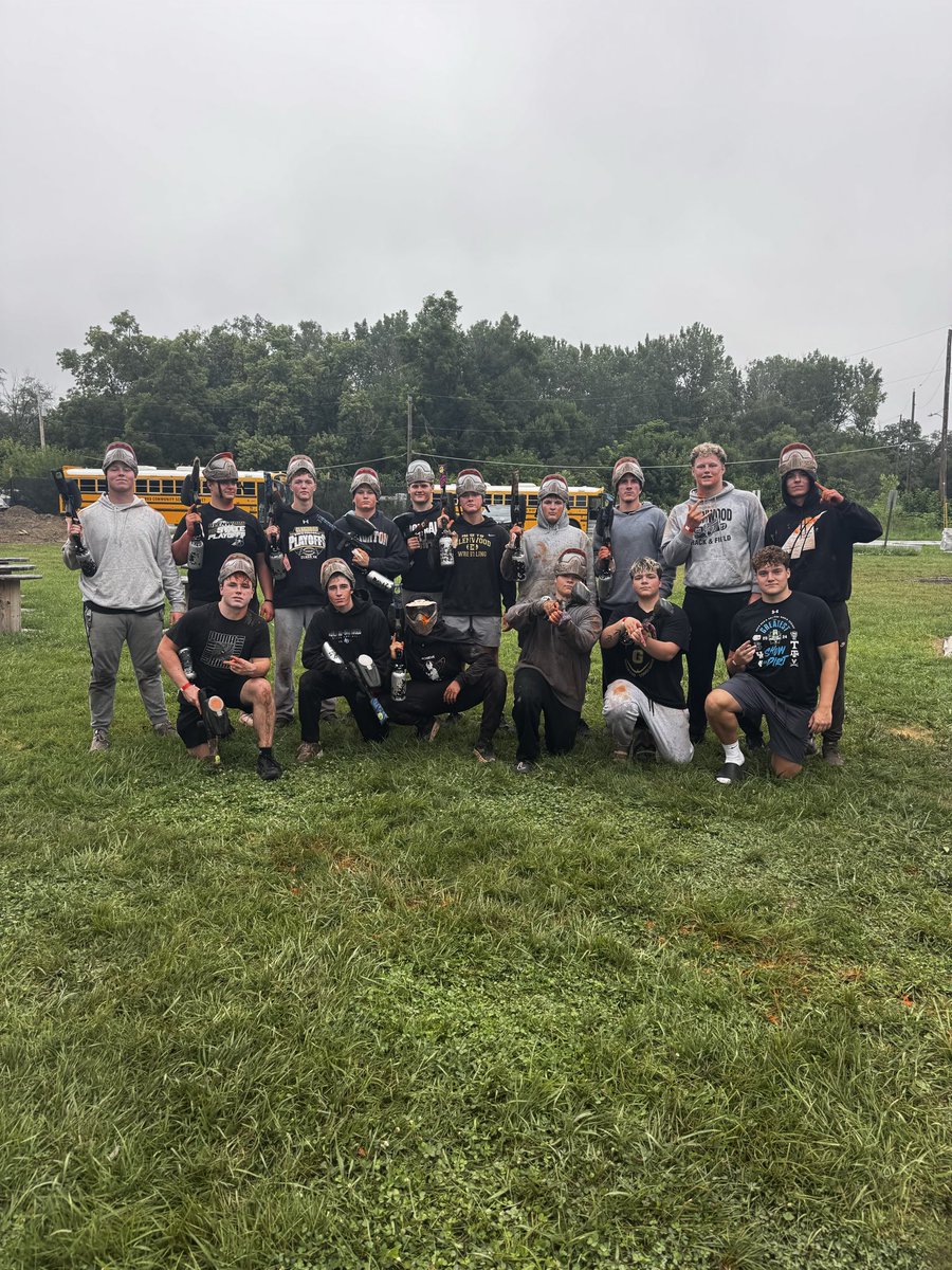 GCHSFB's tweet photo. Ram Football took to the Paintball field today! Seniors won the class tournament. Staff said we left the area the cleanest it’s ever been after a session. 
#LeaveItBetter https://t.co/4POdknUWGJ