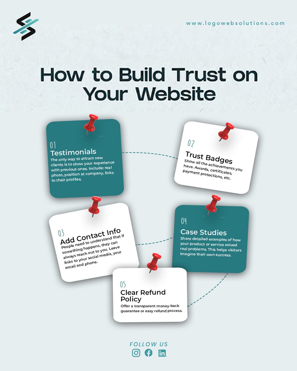 l_websolutions's tweet photo. Trust drives conversions. If your website lacks trust signals, you’re leaving money on the table.

Optimize your site with Logo Web Solutions: https://t.co/1PJLIA3DqC

#WebDesign #UXDesign #ConversionRate #LogoWebSolutions #BusinessGrowth https://t.co/DFCpYwsQH6