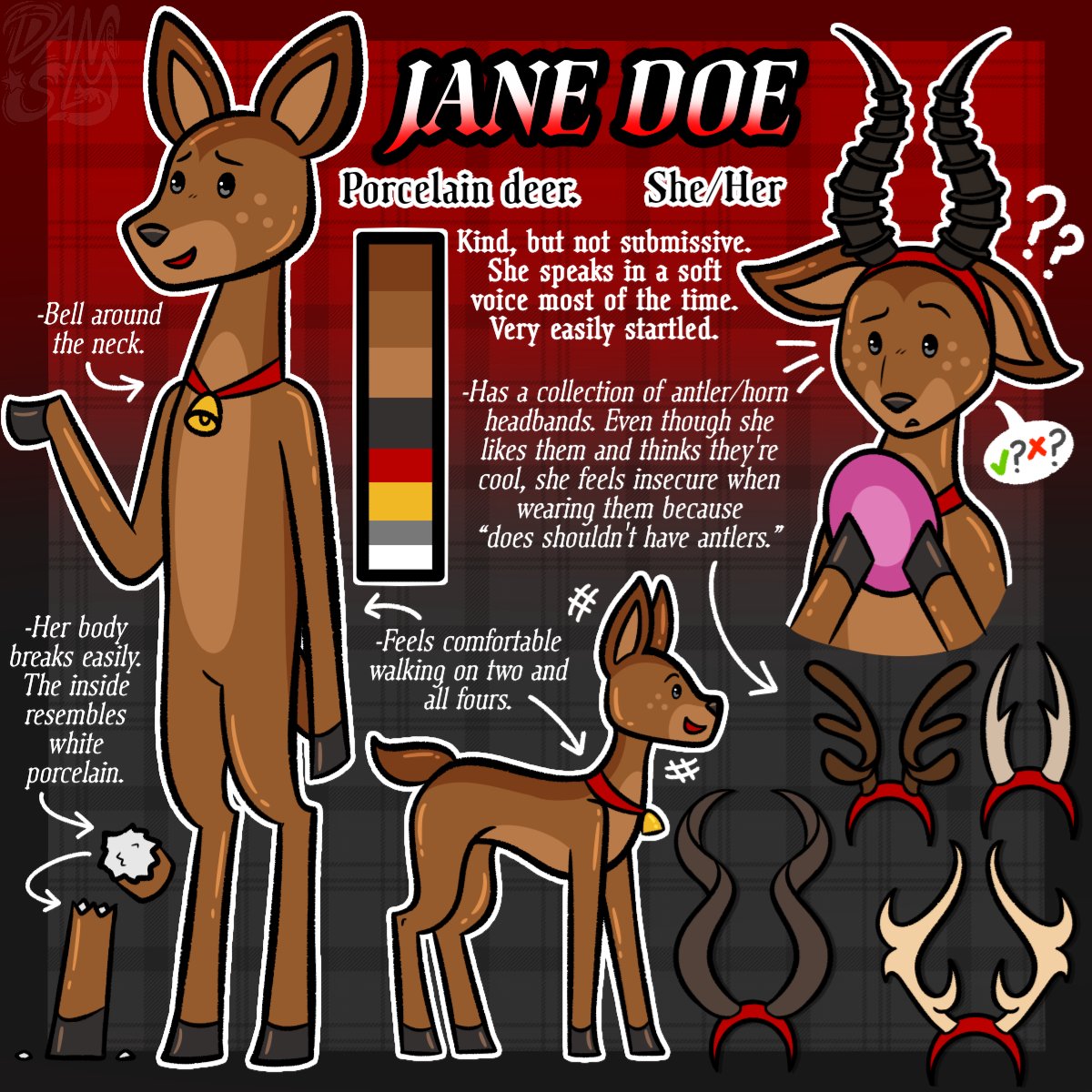 _DanSly_'s tweet photo. 🔔Jane Doe🔔 — Porcelain Deer.

A TADC OC I made just for fun.
I used to play with my grandmother's porcelain animals and my fav one was a deer. https://t.co/OUb93mgLHr