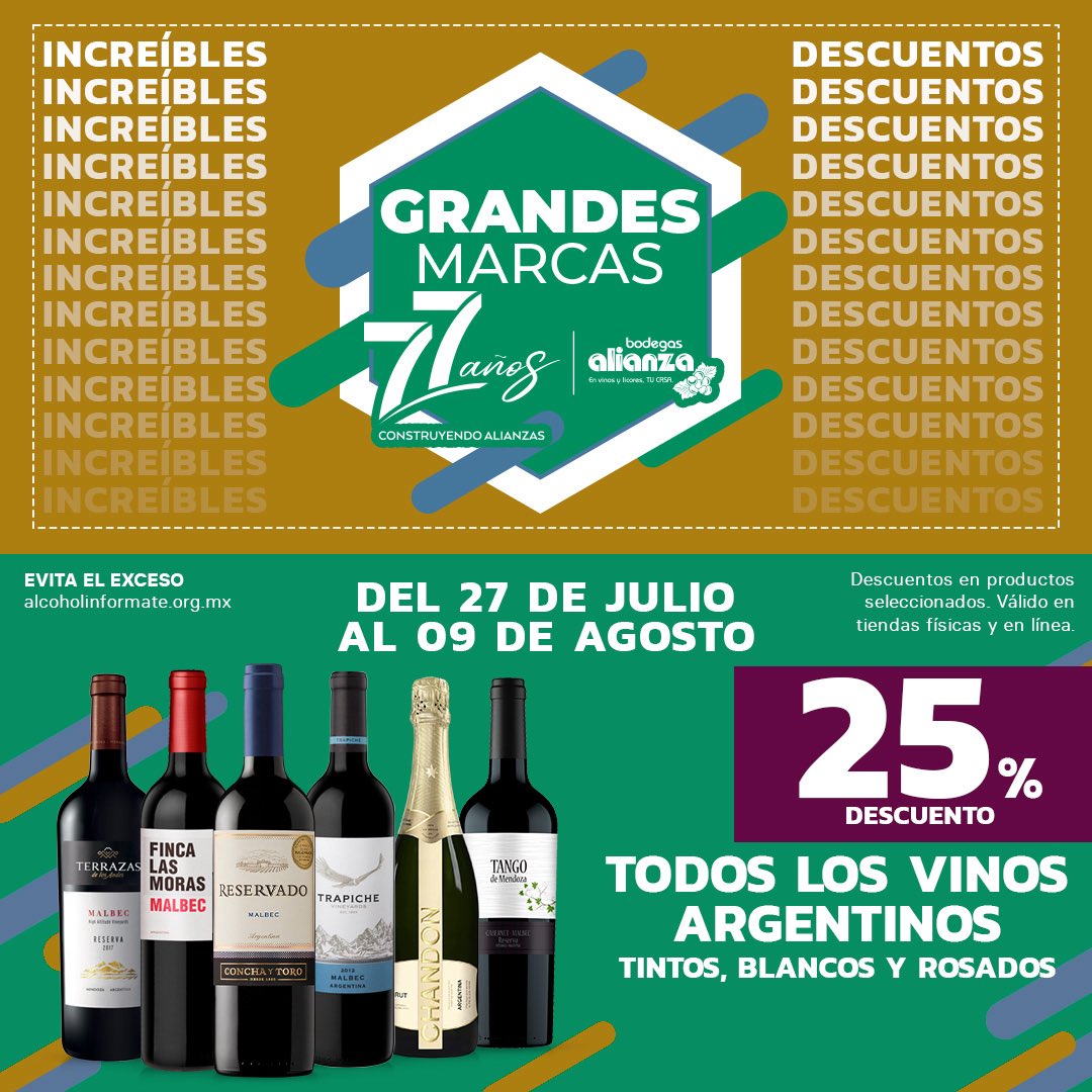 BodegasAlianza's tweet photo. Un buen vino argentino no necesita ocasión especial, pero sí hace especial cualquier ocasión. Encuentra una gran selección de etiquetas en la tienda en línea y tiendas físicas.
https://t.co/nW7tNh2nss https://t.co/XXCJZJzHdM