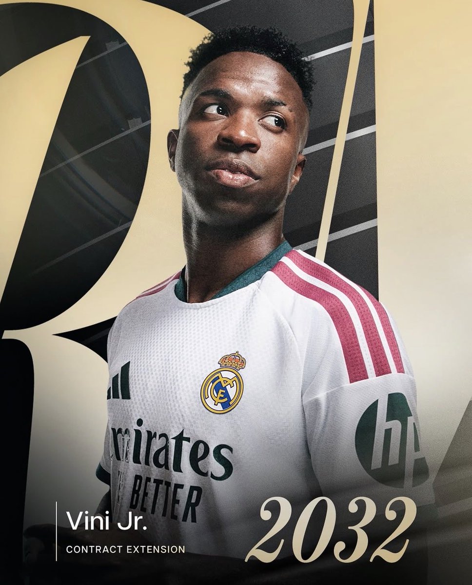 CADileepSR's tweet photo. One of the best players in the world is here to stay. 🤍

Vinícius Jr. extends his Real Madrid contract until 2032. The future is brighter than ever.

More goals. More trophies. More unforgettable moments.

¡Hala Madrid! ⚪✨

#ViniJr #RealMadrid @theMadridZone @managingmadrid https://t.co/0HRM3i789f