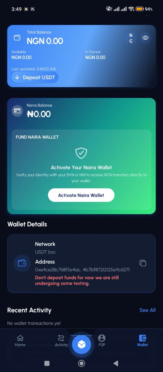 Xcrow_app's tweet photo. A major step forward for XCROW.

You can now activate your Naira Wallet with BVN or NIN verification.

This unlocks NGN wallet access and local transfers within XCROW.

We’re building the trust layer for secure, borderless value exchange.

Secure. Trusted. Borderless. https://t.co/OFKveqwbkQ