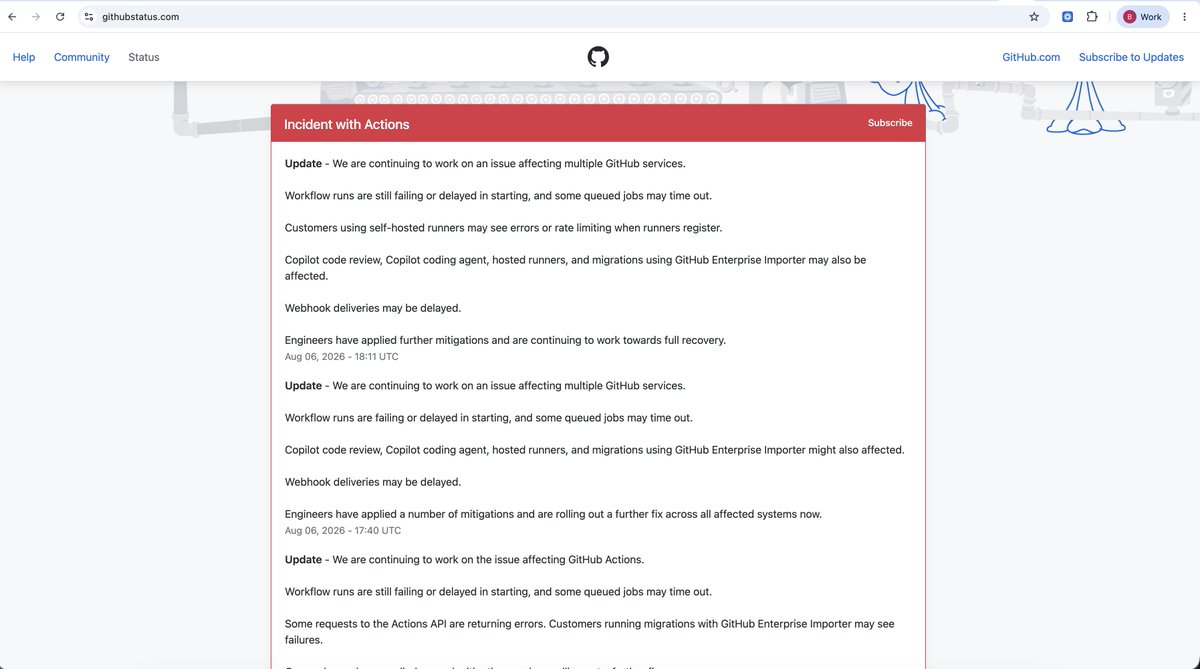 balovespizza's tweet photo. Aaaaaaand @github is having trouble again https://t.co/fIBAsLHpA6