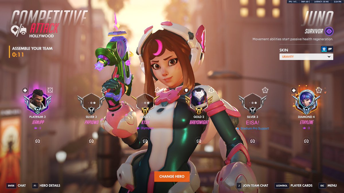 Ethy1ene's tweet photo. thank you overwatch for this very evenly matched game https://t.co/F3EyQz8pQB
