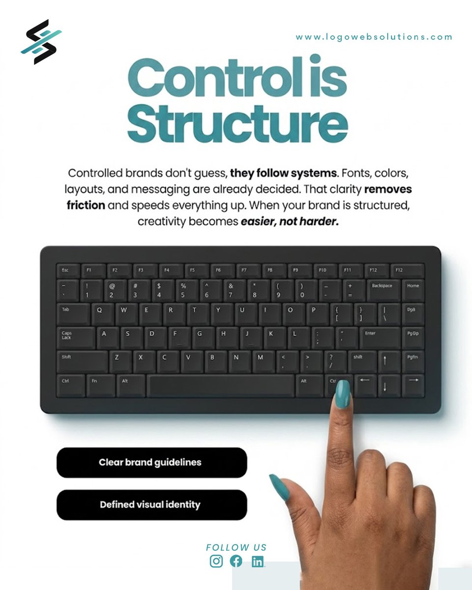 l_websolutions's tweet photo. When you don't have clear brand rules, every post, graphic, and decision drains energy.
Control isn't about restriction. Control is structure.
Regain control of your brand: https://t.co/1PJLIA3DqC

#BrandStrategy #DesignSystems #MarketingBurnout #LogoWebSolutions #BusinessGrowth https://t.co/AackWUj5IV