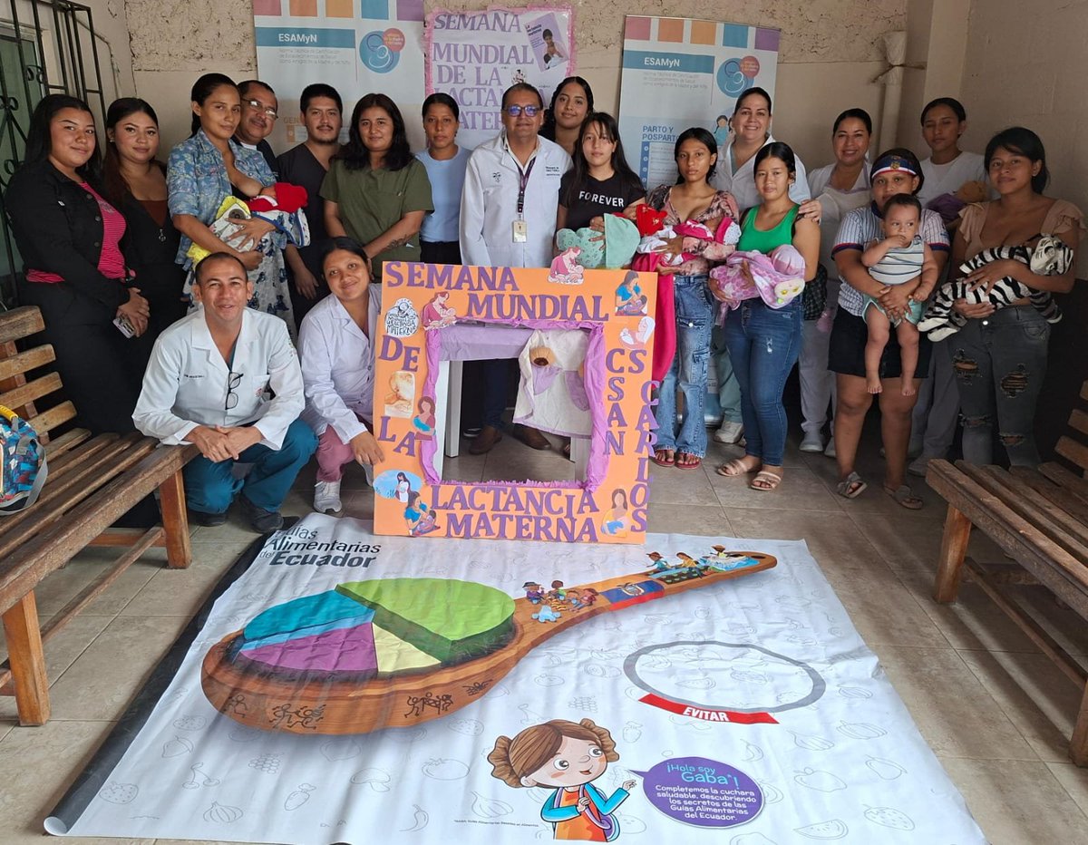 DPS_LosRios's tweet photo. #Quevedo | En la Semana Mundial de la Lactancia Materna, el Centro de Salud San Carlos realizó actividades educativas y una capacitación en nutrición para fortalecer los conocimientos sobre los beneficios de la lactancia materna y una alimentación saludable.  #LactanciaMaterna https://t.co/Jjfru4tFdg