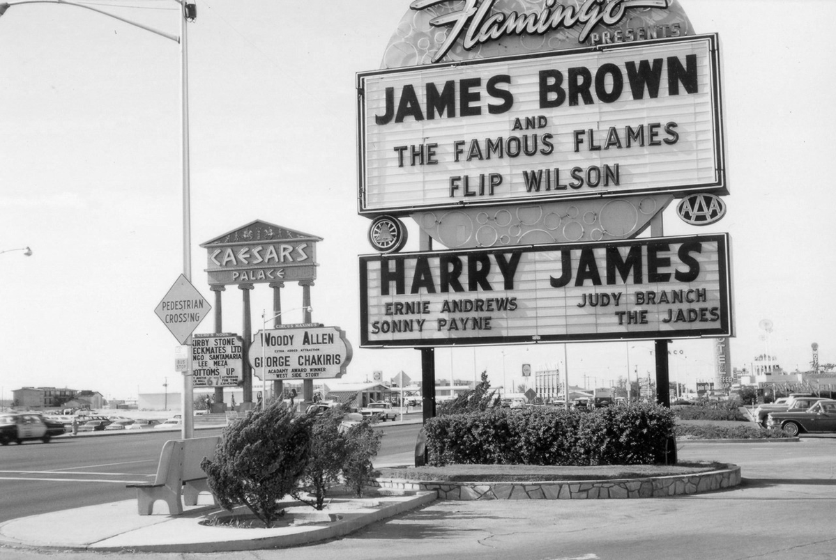 _GrandPaD's tweet photo. As if summer in #LasVegas isn't hot enough...the Godfather of Soul is playing at the Flamingo tonight (1968) and the whole place is breakin' out in a cold sweat. https://t.co/OnwjdhSBmQ