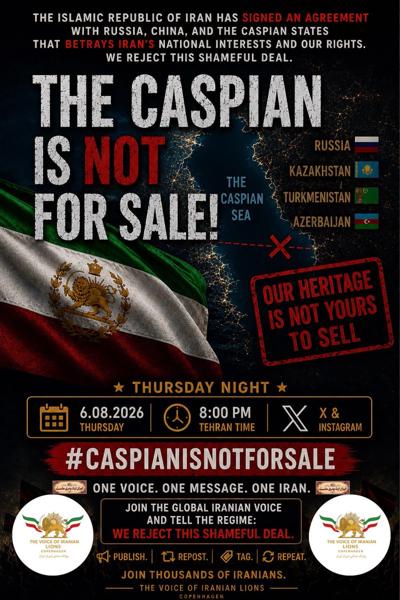 Amir202407's tweet photo. #CASPIANISNOTFORSALE
#دریای_کاسپین_فروشی_نیست https://t.co/IqkY4fm0Qv