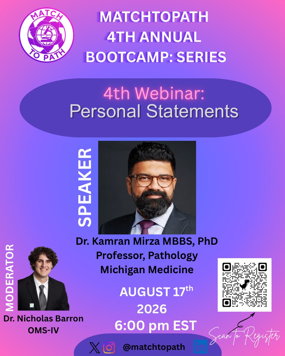 MatchToPath's tweet photo. MatchToPath Bootcamp Webinar Series – Session 4
Your personal statement is your chance to show residency programs who you are beyond your CV. Join us to learn how to craft a statement that stands out.

🗓️ Aug. 17 | 6:00 PM ET

#MatchToPath #ERAS #ResidencyMatch #IMG https://t.co/A4yNoHd6Il