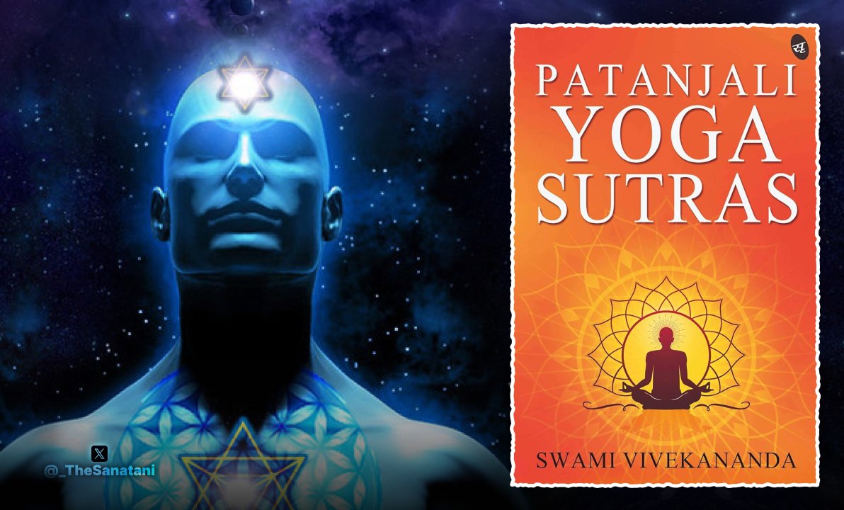 _TheSanatani's tweet photo. What the Yoga Sūtras Teach About the Human Mind… 🔥

The Yoga Sūtras of Maharshi Patañjali do not describe the mind as the Self. They describe it as an instrument... constantly changing, constantly reacting, and constantly shaping our experience of reality.

> According to Patañjali, the mind (Citta) is influenced by thoughts, memories, imagination, perceptions, and sleep. These changing modifications are called Vṛttis. When consciousness identifies with these Vṛttis, suffering begins.

> The mind is also shaped by Saṁskāras... the subtle impressions left by every thought and action. Repeated Saṁskāras become Vāsanās, deep tendencies that quietly influence behaviour, desire, and habit.

> At the root of this conditioning lie the Pañca Kleśas: ignorance, ego-identification, attachment, aversion, and fear of death. These afflictions distort perception and keep the mind trapped in the cycle of karma and rebirth.

> The purpose of Yoga is not to suppress the mind, but to understand and refine it. Through Abhyāsa (steady practice) and Vairāgya (detachment), the fluctuations gradually subside.

> When the mind becomes still, consciousness no longer mistakes itself for its thoughts. The Seer rests in its own true nature... this is the beginning of real freedom.

The mind is a powerful instrument... But it is a poor master. The Yoga Sūtras teach that peace begins... When you stop identifying with every thought that passes through it.

👉 Follow @_TheSanatani for more timeless wisdom of Sanatana Dharma.

👉 Join me on Telegram for all the Archives: https://t.co/NIElWWJflO