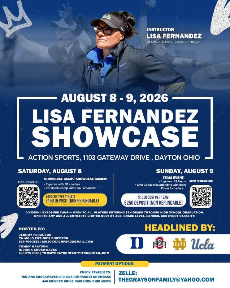 OhioBombers2011's tweet photo. Starting off 15u at the Lisa Fernandez Showcase Team event on Sunday. Games at 9:30, 11, 2:30, &amp; 4 in front of over 15 confirmed college coaches!!

Show 'em what Bombers are made of!!

#bombernation 
#attitudeofdominance https://t.co/wX2TUnbXAG