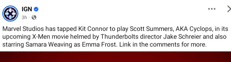 hostileorganism's tweet photo. While many specialized news media like @DEADLINE are making official the news about the most recently hiring at @MarvelStudios to portray #ScottSummers/#Cyclops in the #MutantSaga, @EW said is not official yet😮
Do U like #KitConnor as #Cyclops⁉️ Be honest‼ https://t.co/3cjXqmdnfB