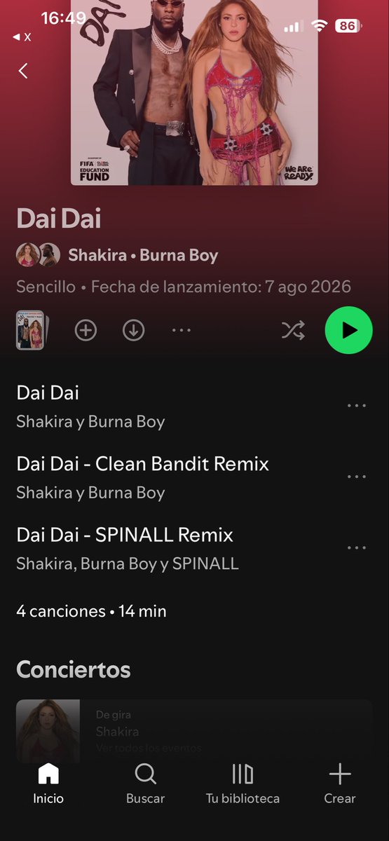 AMILCARESTUARD7's tweet photo. Todo parece indicar que nuestra Shakira ya ha lanzado en países donde ya es viernes, especialmente Europa la versión Español de Dai Dai, atentos a las 00:00 de su país.
#DaiDai https://t.co/EpG3nRYE6v