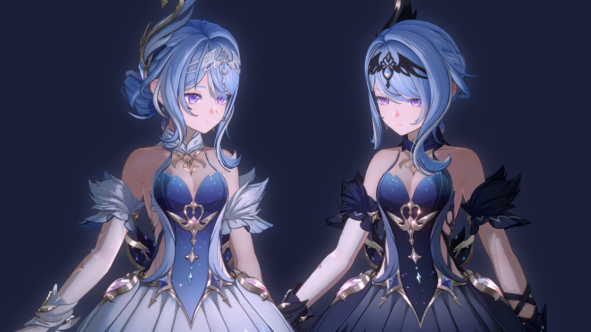 GreenTeaWafflez's tweet photo. i love themes of duo/pairs and the tons of variations that comes with it,, I will always eat it up😋#Odette #GenshinImpact https://t.co/G5XlhzfFmx