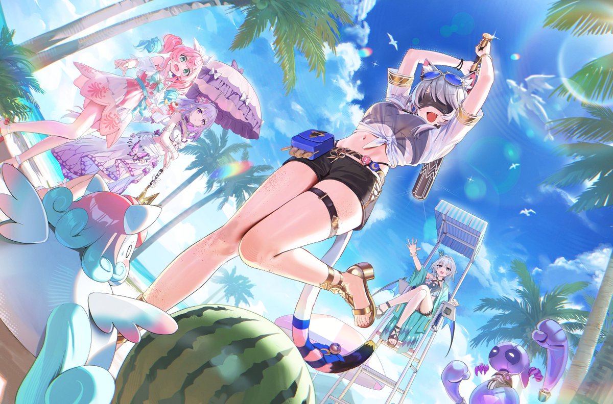 PomPom_HonkaiSR's tweet photo. Now This Is the Summer We've All Been Looking For 🌊

Credit goes to 斬(giri) and Tem/テム for the beautiful fanarts!

#HonkaiStarRail https://t.co/FZeqohnoY0