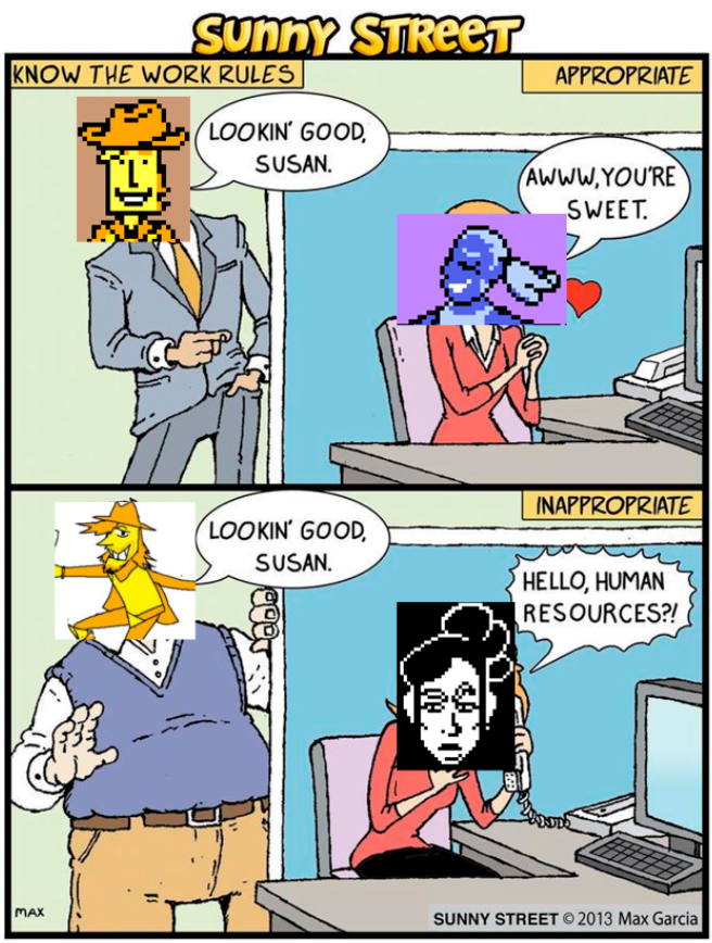 4ofCrows's tweet photo. first thing i thought of when i saw the old yellow design (i actually think hes pretty neat) #blellow #deltarune https://t.co/BLbIomeaSO