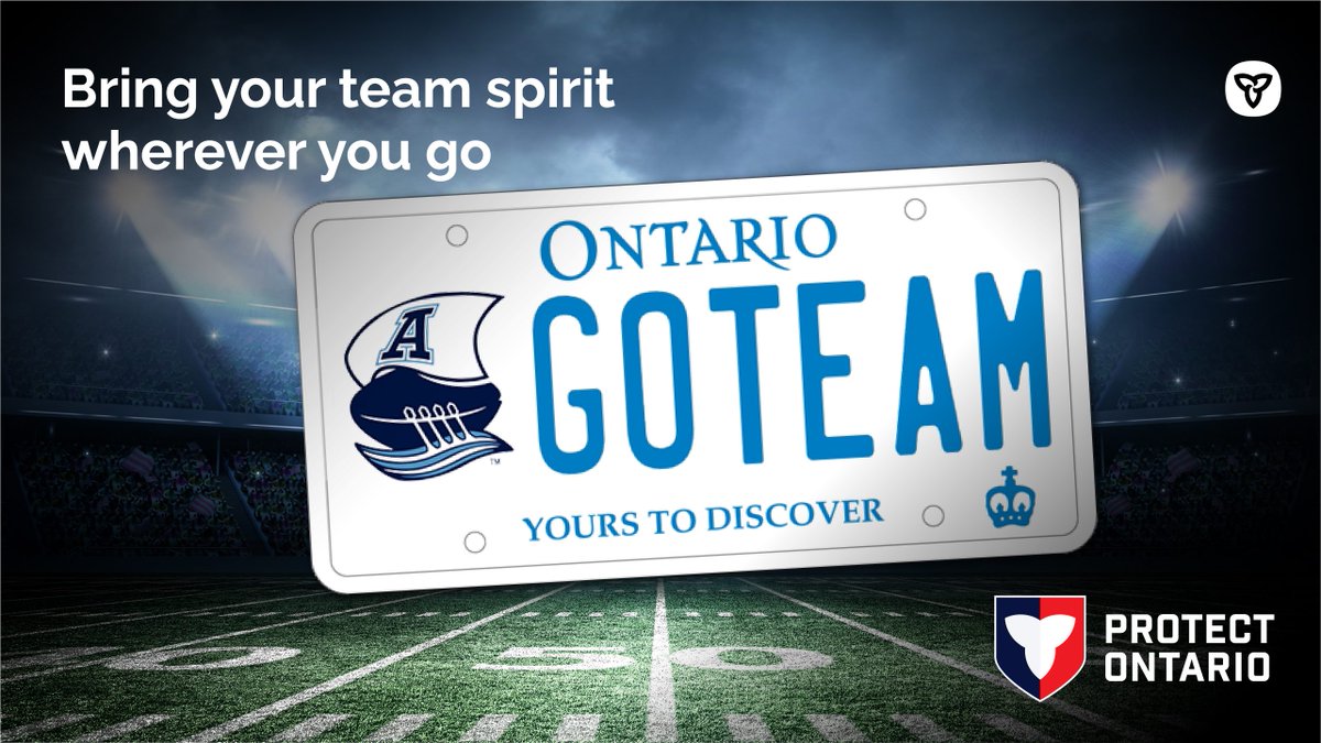 ServiceOntario's tweet photo. 🏈 Argoooos! @TorontoArgos fans, this one's for you.
Take your Double Blue pride on the road with an official Toronto Argonauts graphic licence plate. 🚗
Order yours online in just minutes: https://t.co/XORV5T61gX
#CFL #Argos #CFLGameDay https://t.co/GaaEn6C0rg