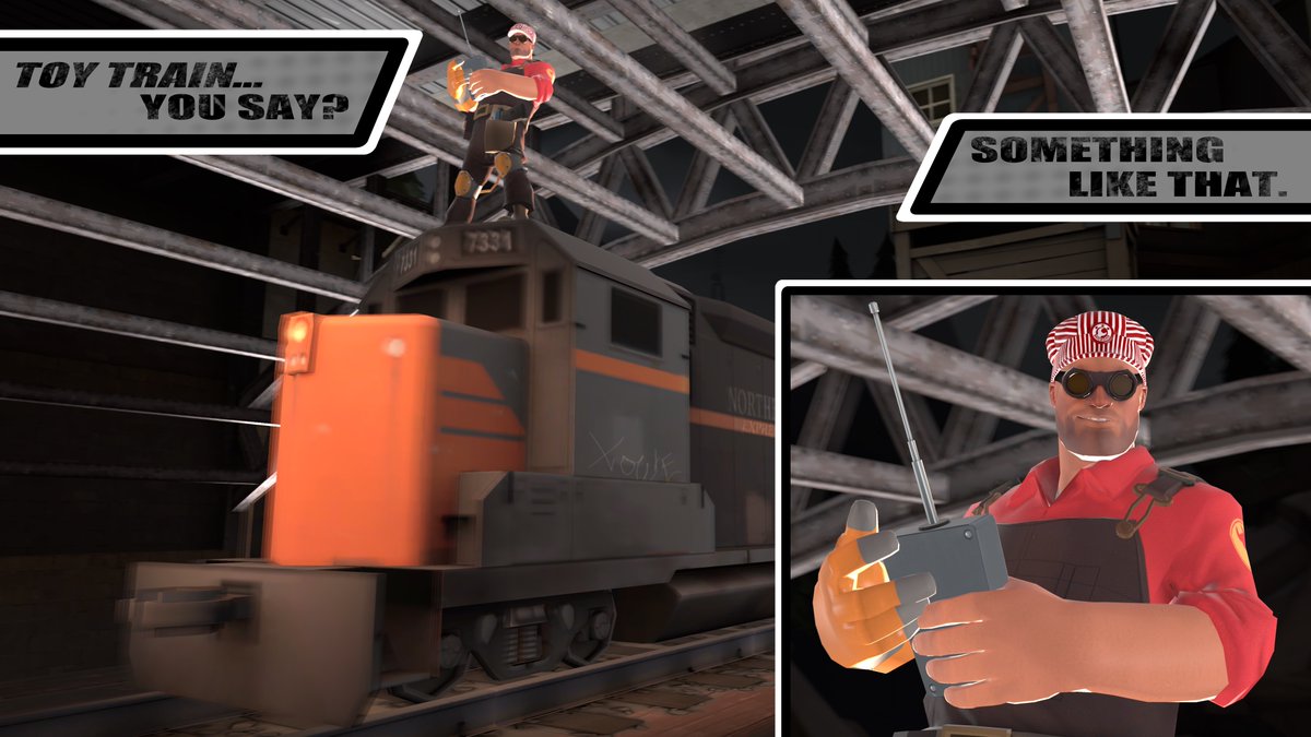 susie__xowie's tweet photo. Toy train... you say? Something like that.
#TF2 #SFM #TF2SFM #EngineerTF2 https://t.co/p6Z48k6RvJ