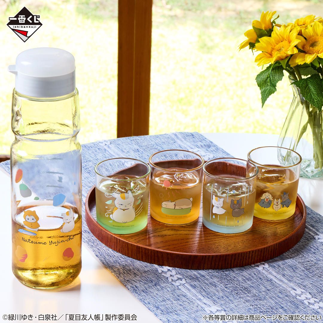 ichibanKUJI's tweet photo. ⋆꙳🌻8月14日(金)より順次発売🎐⋆

「一番くじ 夏目友人帳
　雨の日も、晴れの日も。」

一番くじ初の温湿度計や描きおろしを使用した実用雑貨、日焼けをしたニャンコ先生のぬいぐるみなどをラインナップ！