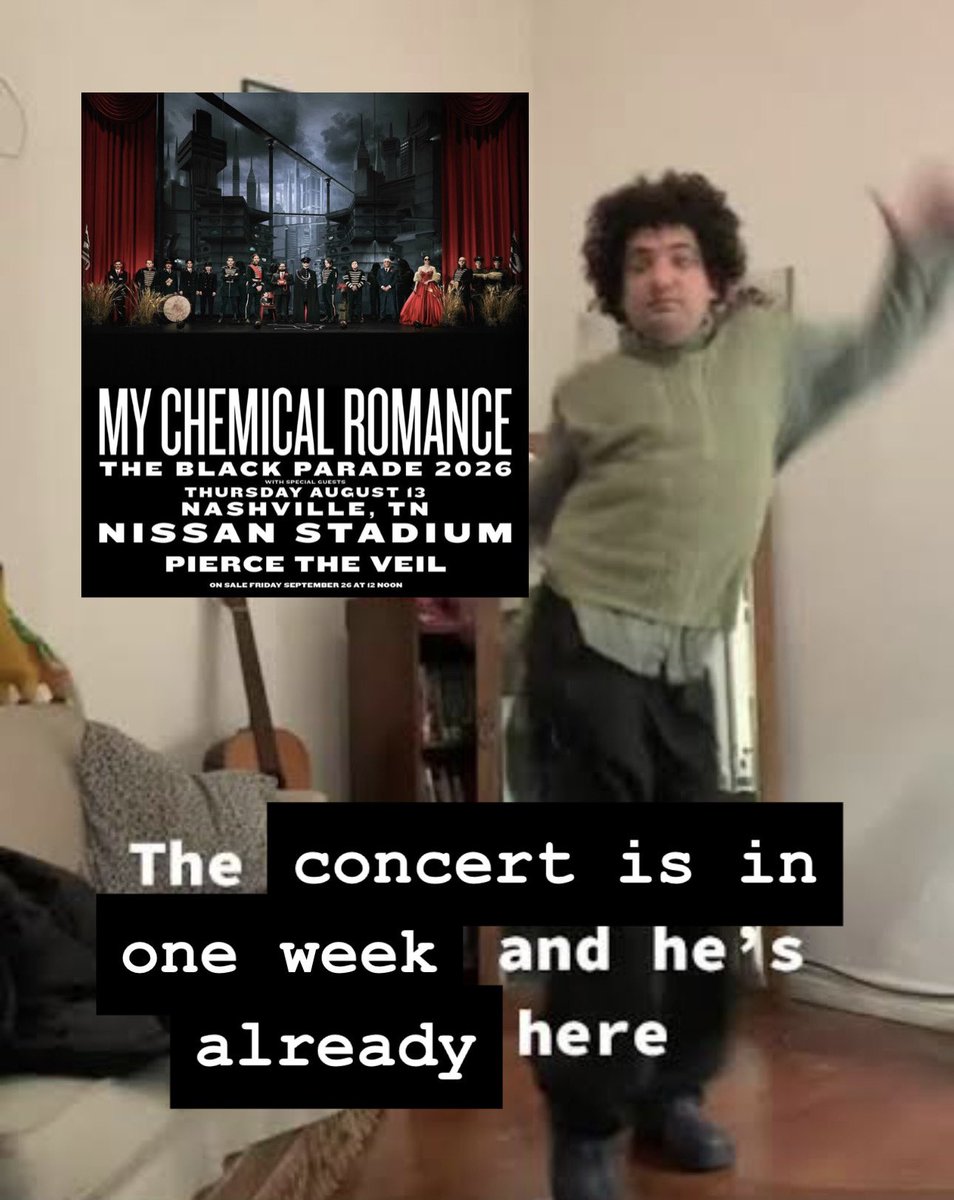 gorebugs's tweet photo. ONE WEEK UNTIL MCR X PTV . WHATEVER https://t.co/48QSRRU1pU