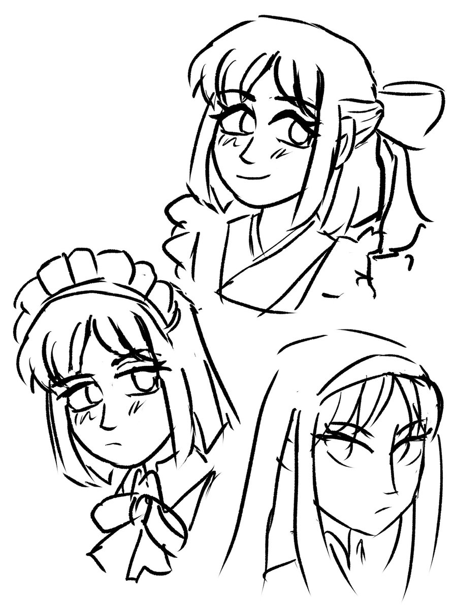 i_smoke_air's tweet photo. drew the far side tsukihime girlies too to see how theyd fare in my style https://t.co/it3e2ZnFNG