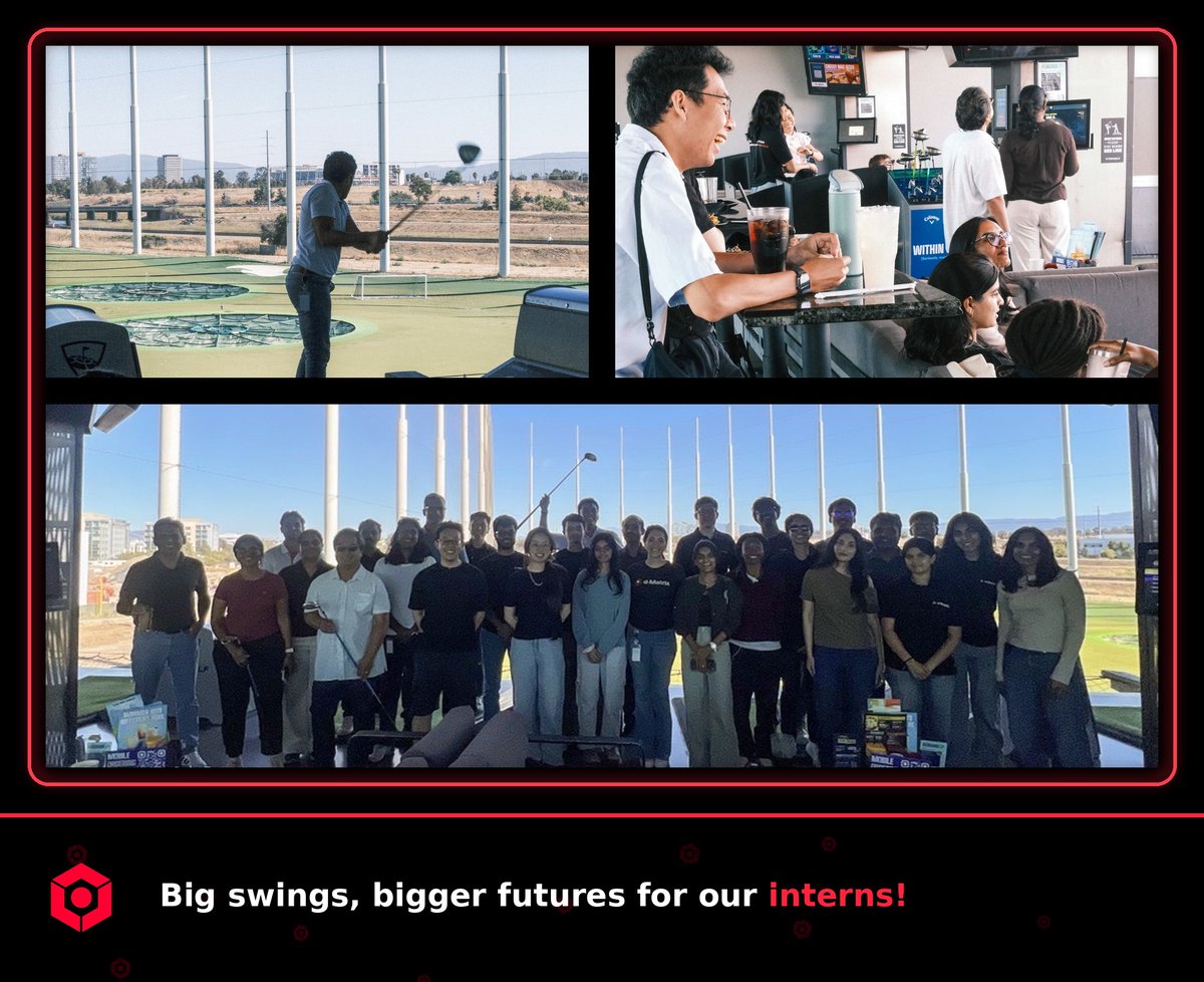 dMatrix_AI's tweet photo. Our interns, mentors, and managers took a break from the office for a fun evening at Topgolf ⛳

Thanks to everyone who came out and made it such a great time!

#dMatrix #LifeAtdMatrix #InternLife https://t.co/6wiZrreZq5