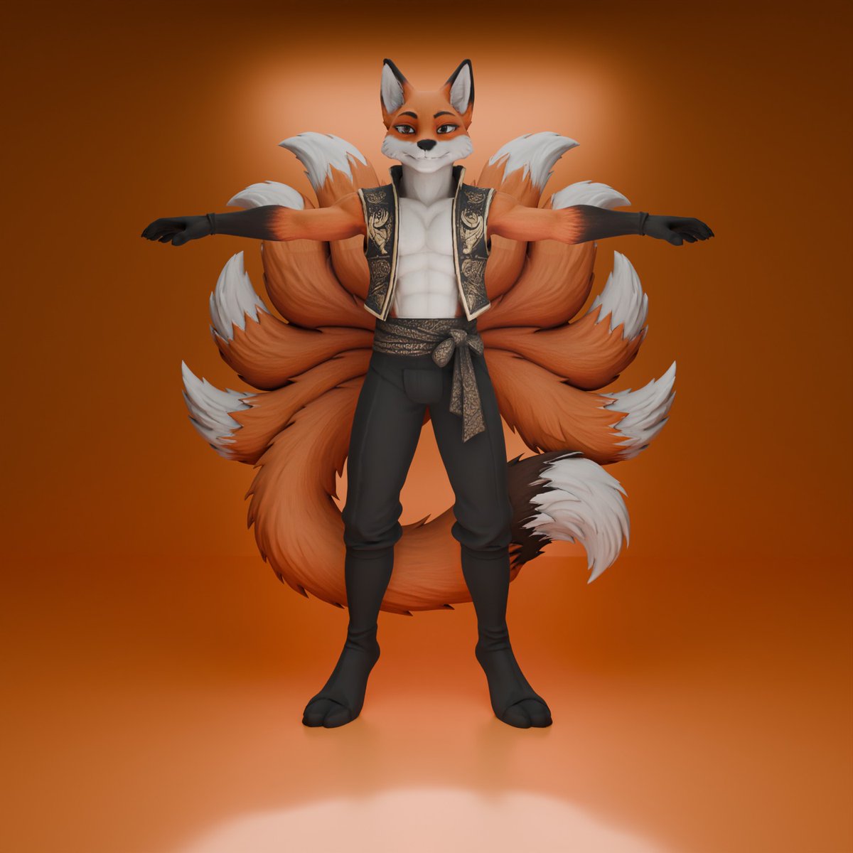_Ryem_vt's tweet photo. oopsie... i accidentally spent hours making the prettiest nine-tailed fox ever 🦊
#VRchat #VTuber #ENvtuber https://t.co/avM9ySxjXN