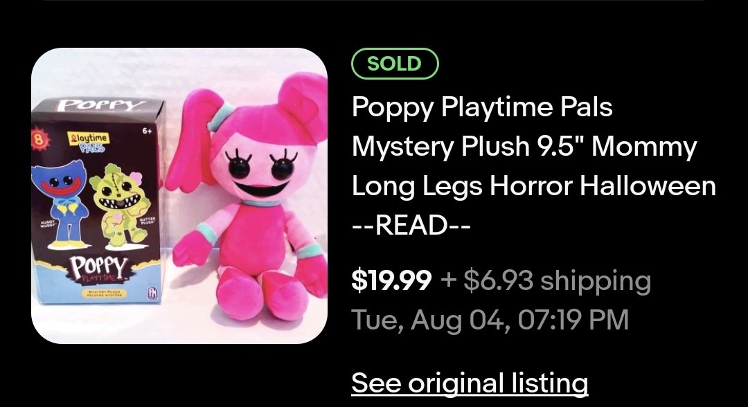 PhoenixSteam's tweet photo. @MarchsYume @h_ailst0rm I have the original  big plush of her from the Poppy Playtime shop in 2022, but don't want to take her out and risk something get torn off. I did nab the the small mystery plush of her on EBay yesterday, as you can see. I can now safely take her out. https://t.co/BYJFHieDPB