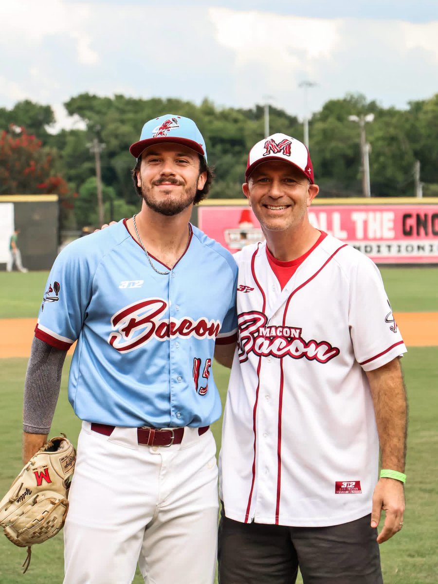 JasonYellin's tweet photo. Special moment getting to throw out the first pitch to Quinn before @GoMaconBacon playoff game! 
#LetsGoBacon 🥓⚾️ https://t.co/Lbm0pEJmZ1