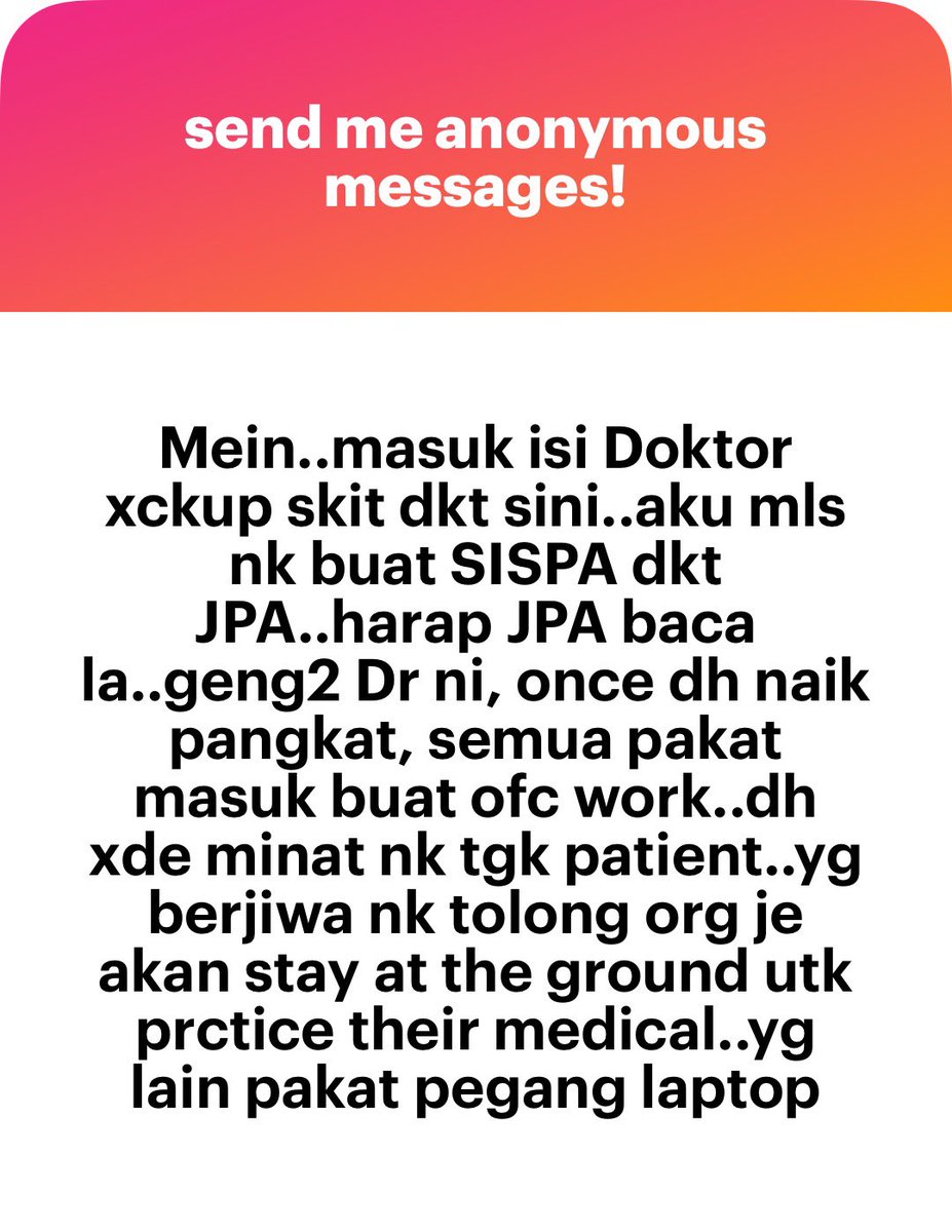 meinmokhtar's tweet photo. Luahan doktor https://t.co/D8R3lKbeer