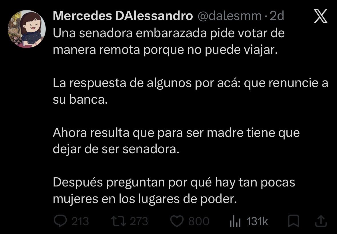 IsaEvermore13's tweet photo. Que malas que somos en no ser sorora con nuestra pobre multimillonaria senadora embarazada que no pudo ir a votar porque si no corría el riesgo que el bebe no nazca en Mendoza 🥺 https://t.co/rqEjByBdn5