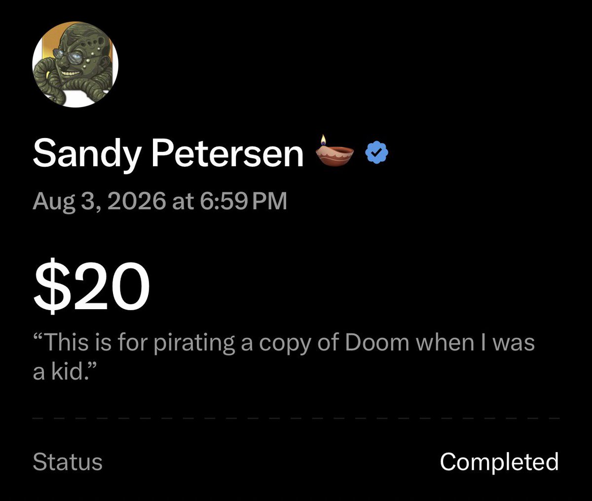 Manhattva's tweet photo. I had to send this to @SandyofCthulhu 

When i was 13, I pirated a copy of “Doom.” https://t.co/nlXEtIOVT5