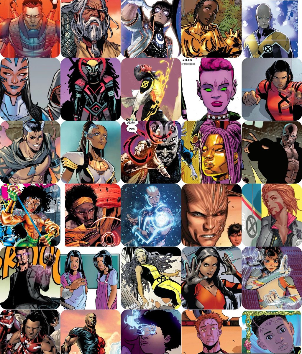AtlantisFell's tweet photo. Anyways, here are 91 mutant X-men characters of color, heroes and villains, from the 70s to present. https://t.co/cwxNd619D2