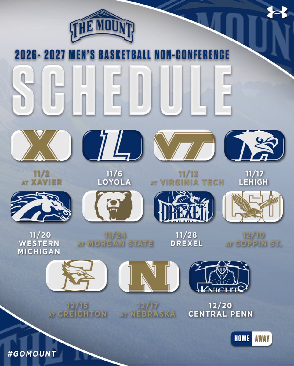 MountHoops's tweet photo. Non-Conference matchups for Mount hoops in 2026-27!!!

#GoMount https://t.co/GAlZ0AeZA9