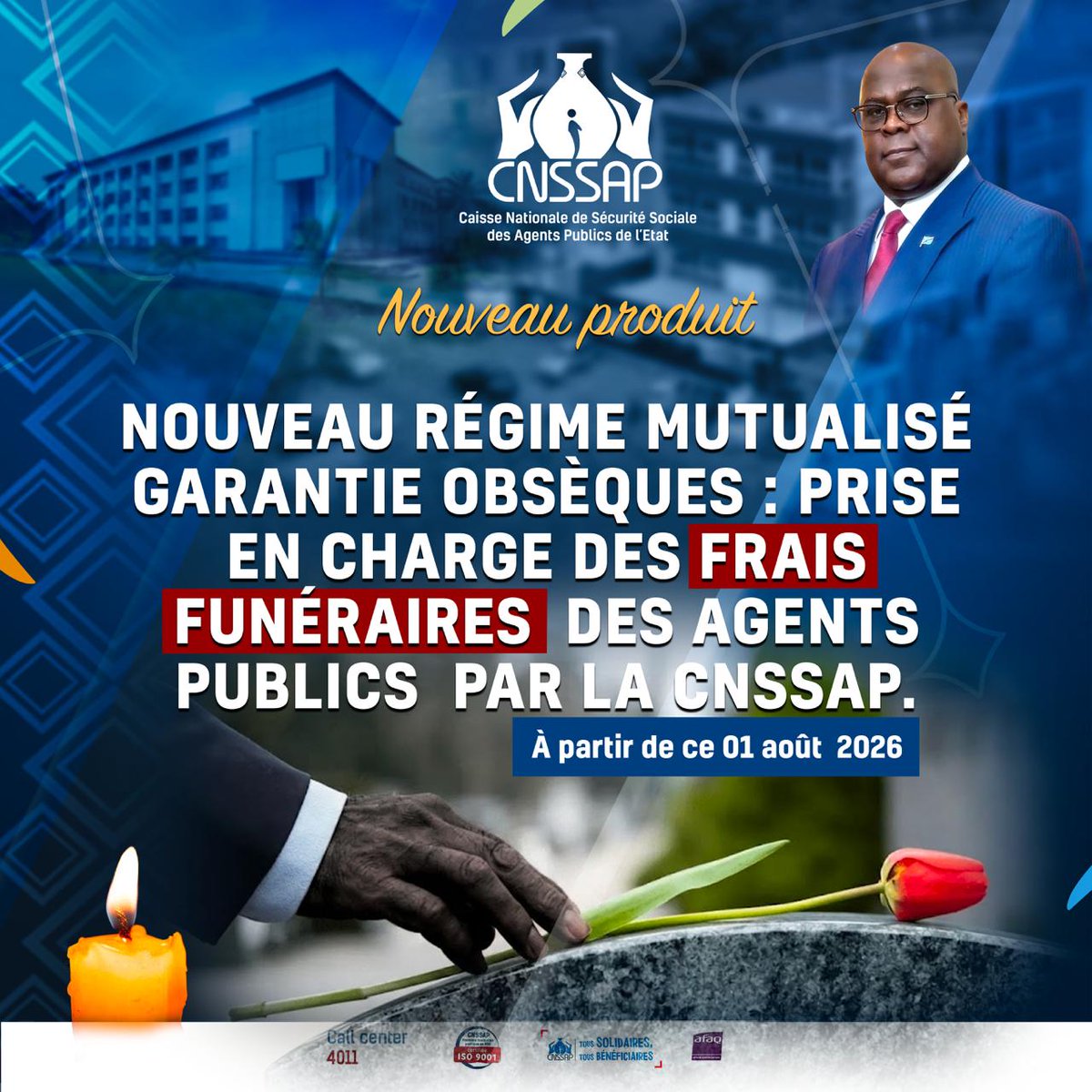 Cnssap_RDC's tweet photo. Communiqué : Lancement du produit "Frais funéraires" https://t.co/PVbFbw6CVF