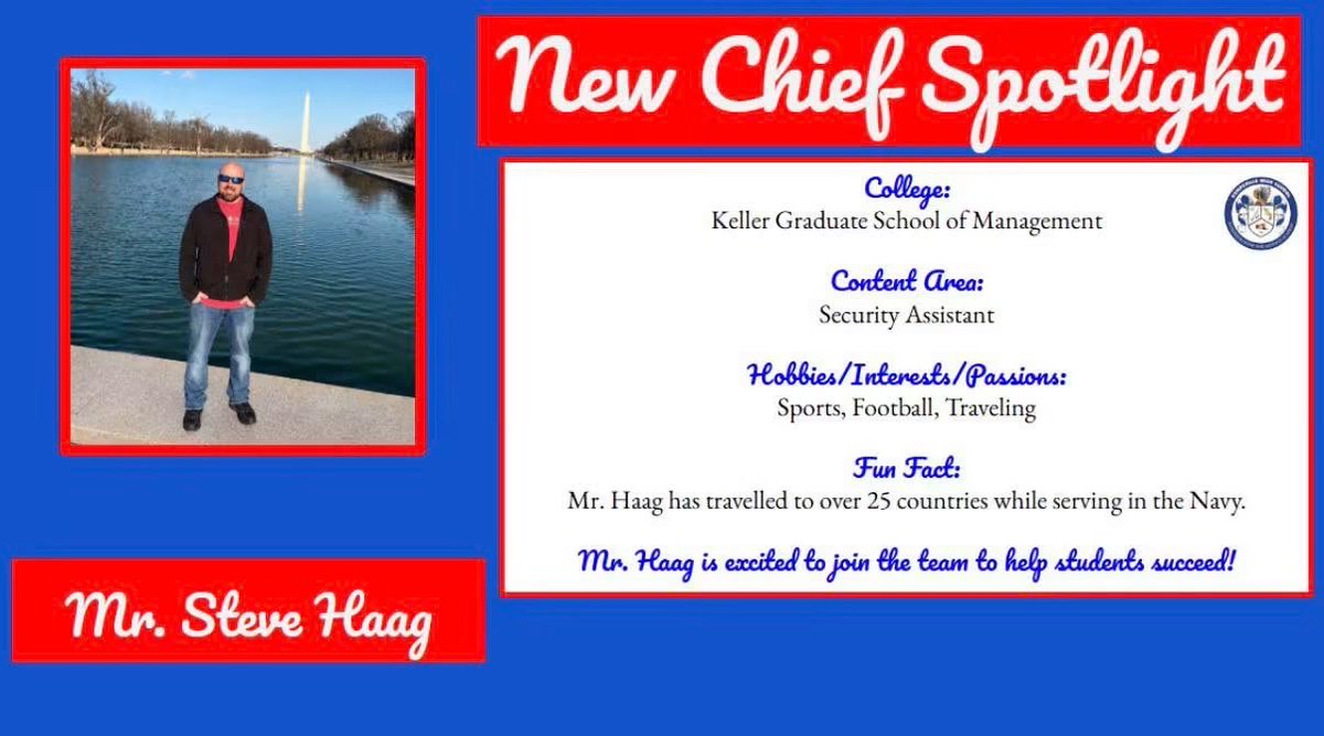 KHS_Chiefs's tweet photo. Please join us in welcoming Mr. Steve Haag to the Chiefs family as our new Security Assistant! With more than 20 years of service in the U.S. Navy and more than 20 years as a Norfolk Police Officer, Mr. Haag brings a wealth of experience &amp; dedication. https://t.co/uhQK8CGo6Y
