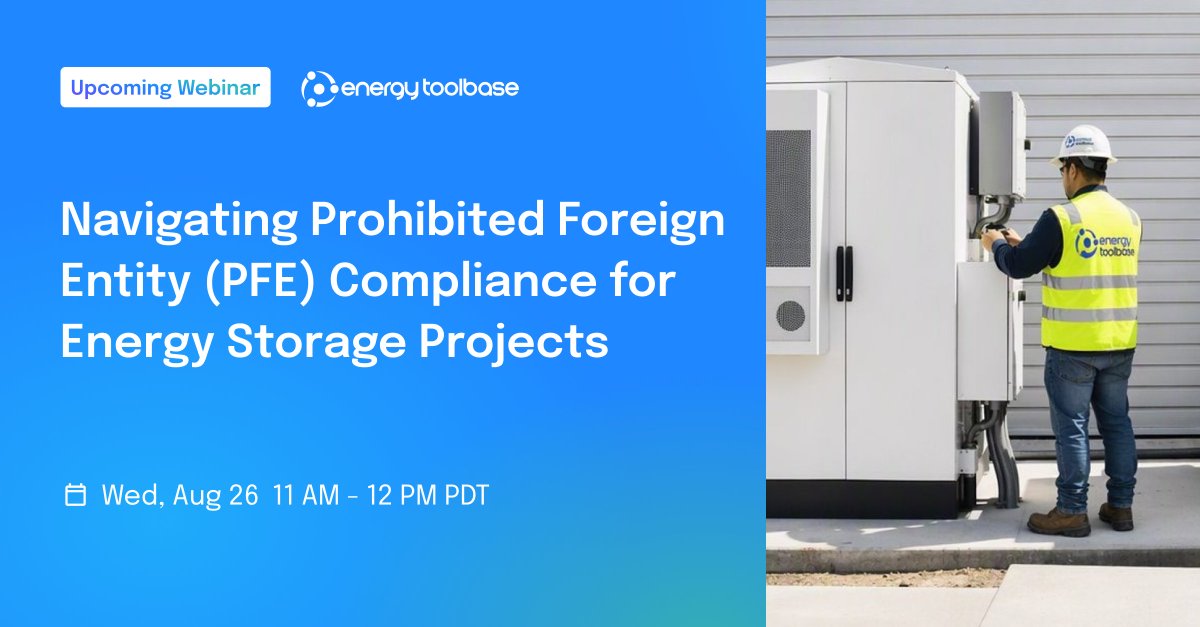 EnergyToolbase's tweet photo. 🚨 Upcoming Webinar 🚨 

Join Energy Toolbase and the Washington National Tax team to learn the latest IRA guidance, key compliance strategies, procurement best practices, and how to evaluate PFE compliance with confidence.

Register today 👉https://t.co/Z7HnKXmdn9 https://t.co/MCEs1IHJbl