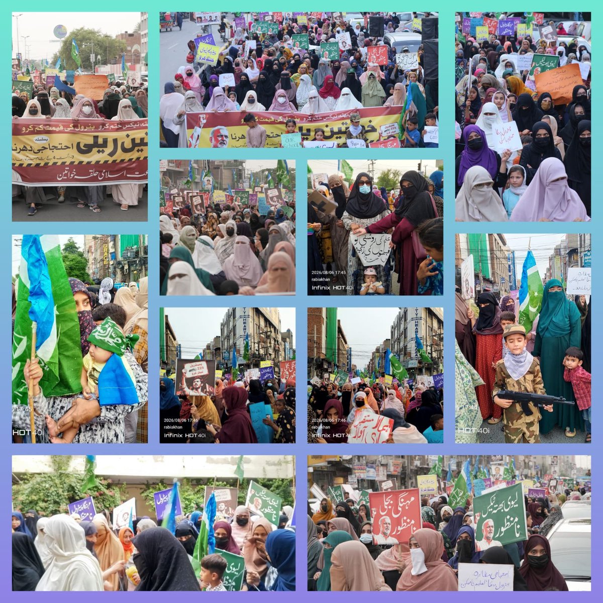 JIWPunjab's tweet photo. جماعت اسلامی حلقہ خواتین ضلع فیصل اباد  کے زیر اہتمام پیٹرولیم لیوی بھتہ ٹیکس کے خلاف پریس کلب کے سامنے احتجاجی مظاہرہ کیا گیا۔ جس میں مولانا جاوید قصوری صاحب امیر صوبہ نے  خصوصی خطاب کیا۔۔
نظمِ ضلع سمیت  شہر بھر سے خواتین کی بڑی تعداد نے شرکت کی۔ https://t.co/6Q4gqSSLhz