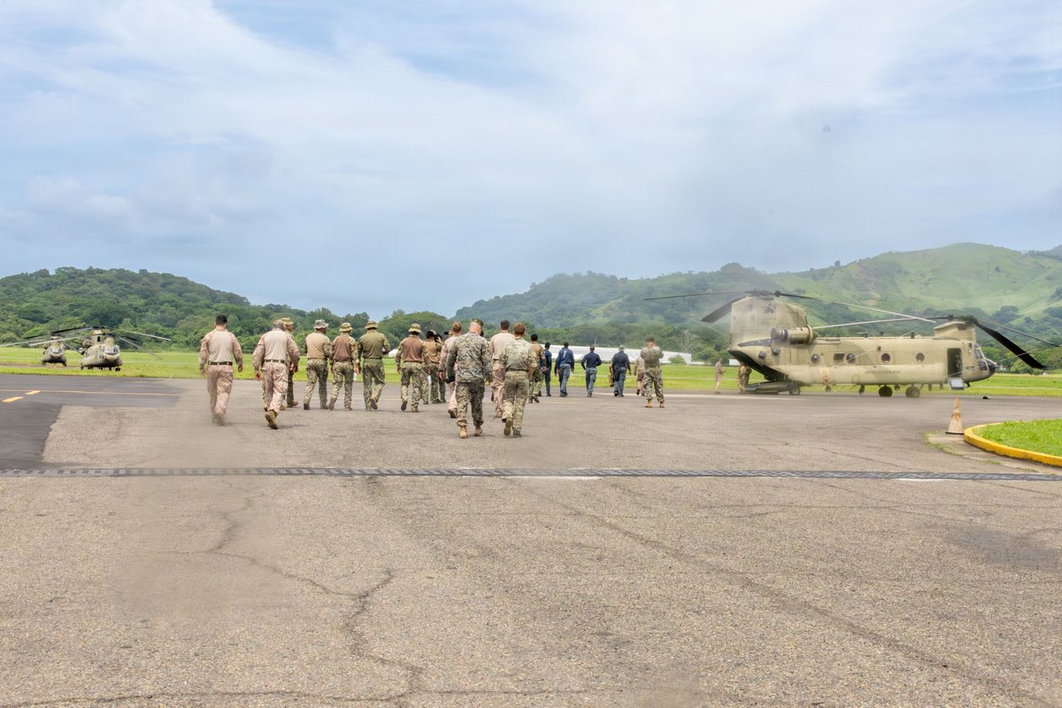 Southcom's tweet photo. U.S. service members and partner nations participate in Chinook familiarization training during #PANAMAX26 at Panama’s Aeropuerto Internacional Panamá Pacífico.

Multinational defense and security forces are training together during the Panamanian-hosted PANAMAX exercise. Held in Panama and the U.S., the exercise is strengthening the collective capability of regional forces to safeguard the Panama Canal and maintain security and stability in the Western Hemisphere.

#PeaceThroughStrength #SOUTHCOM @DeptofWar @SecWar @thejointstaff @USArmyWHC @USEmbPan @MARFORSOUTH